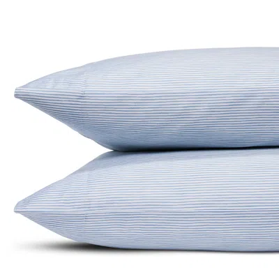 Sky Sketched Stripe 500 Thread Count Pillowcase Set, Standard In Blue