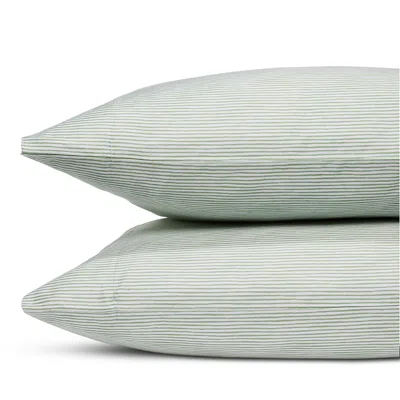 Sky Sketched Stripe 500 Thread Count Pillowcase Set, Standard In Green
