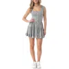 Sky Tiered Button-up Mini Sundress In Gray