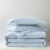 Sky Tipped Double-flange Percale Duvet Cover Set, Full/queen - Exclusive In Stormy Mist