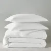 Sky Tipped Double Flange Percale Duvet Cover Set, Twin - Exclusive In White