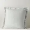 Sky Tipped Double Flange Percale Sham Set, Euro - Exclusive In Grey