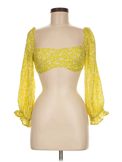 Pre-owned Sky To Moon 3/4 Sleeve Blouse In Yellow