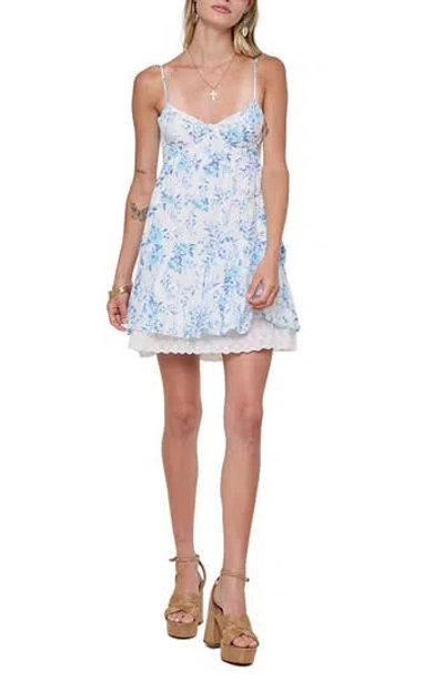 Sky To Moon Babydoll Tank Dress In Blue