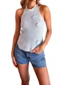 Sky To Moon Backless Gracie Knit Sweater Tank Top In Blue In Blue