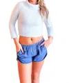 Sky To Moon Bliss Off Shoulder Sweater In Blue In Blue