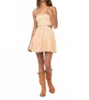 Sky To Moon Boho Ruffle Trim Mini Dress In Orange In Neutral