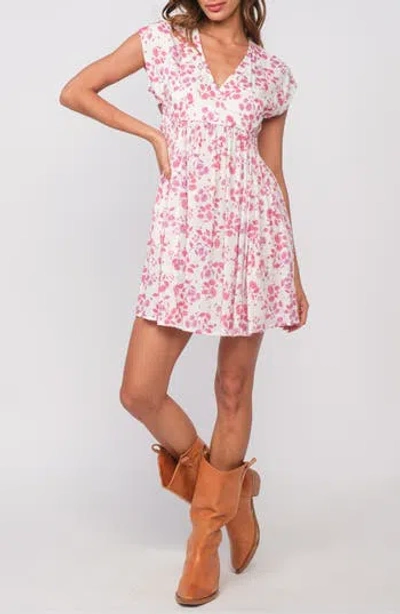 Sky To Moon Clip Dot Cutout Minidress In Pink