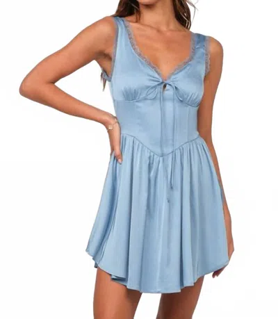 Sky To Moon Corset Dress In Tourmaline In Blue