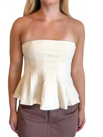 Sky To Moon Cozy Suede Tube Top In Off White In Multi
