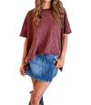 Sky To Moon Dani Crew Neck Top In Brown In Brown