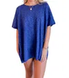Sky To Moon Dani Crew Neck Top In Navy In Blue