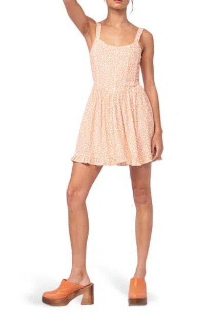 Sky To Moon Ditsy Floral Corset Fit & Flare Minidress In Multi