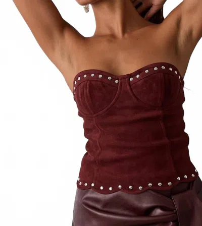 Sky To Moon Faded Tube Top In Maroon In Red