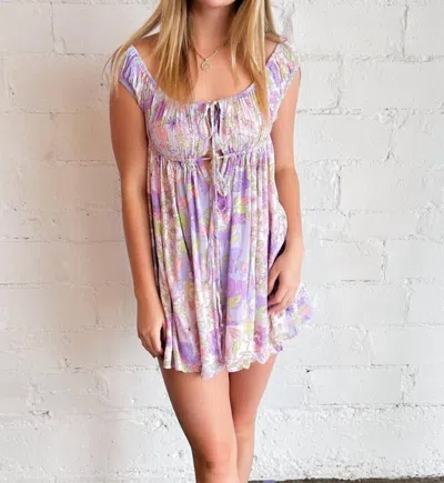 Sky To Moon Floral Lover Dress In Purple