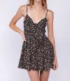 Sky To Moon Floral Plunge Detail Bustier Dress In Xoxo Black