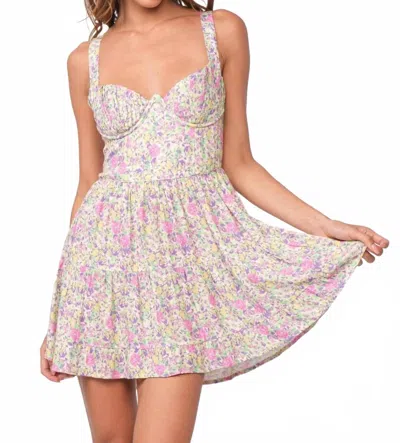 Sky To Moon Floral Underwire Dress In Purple Wild In Multi