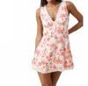 Sky To Moon Floral V-neck Scallop Lace Mini Dress In Orange In Orange