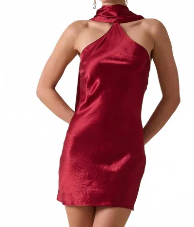 Sky To Moon Glam Scarf Mini Dress In Dark Red In Burgundy