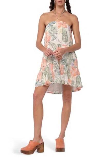 Sky To Moon Halter Swing Minidress In Multi