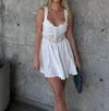 Sky To Moon Lace Overlay Open Back Dress In White