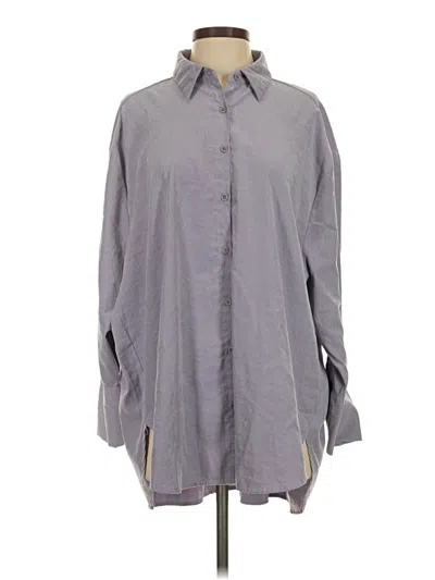 Pre-owned Sky To Moon Long Sleeve Blouse In Gray