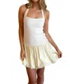 Sky To Moon Parker Halter Mini Dress In Ivory In Multi