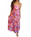 Sky To Moon Passion Hydrangea Tie Back Maxi Dress In Pink In Multi