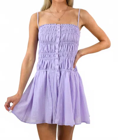 Sky To Moon Persian Shirred Bodice Sundress In Lilac In Purple