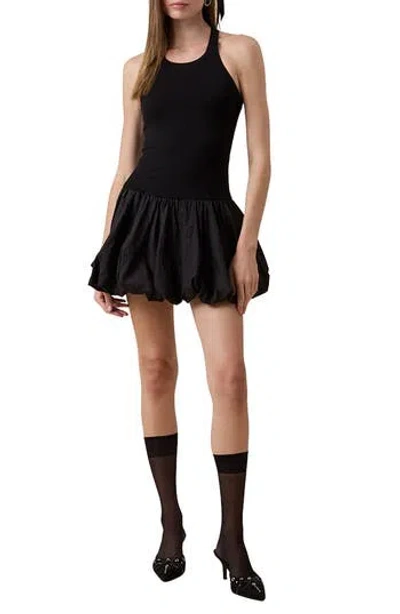 Sky To Moon Racerback Tank Minidress In Black