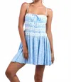 Sky To Moon Ribbon Lace Detail Mini Dress In Blue In Blue
