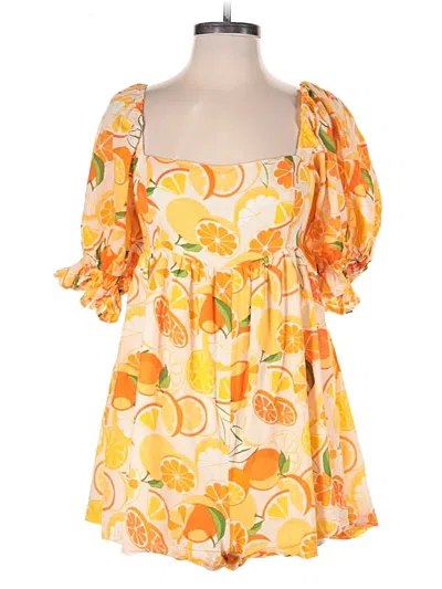 Pre-owned Sky To Moon Romper In Orange