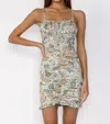 Sky To Moon Ruched Paisley Tie Back Dress In Fantastic Cool