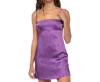 Sky To Moon Satin Mini Backless Dress In Lady Rose In Purple