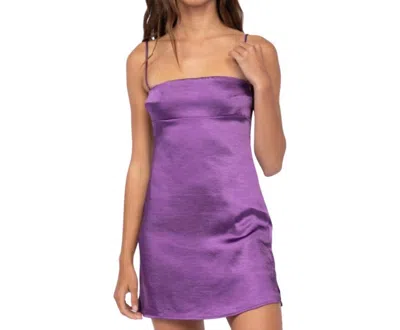 Sky To Moon Satin Mini Backless Dress In Lady Rose In Purple
