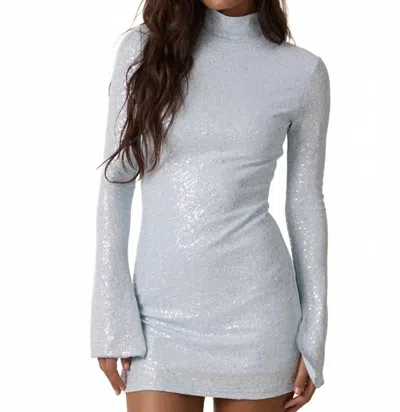 Sky To Moon Sequined Mini Dress In Light Blue