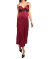 Sky To Moon Silk And Lace Maxi Dress In Jujube In Multi