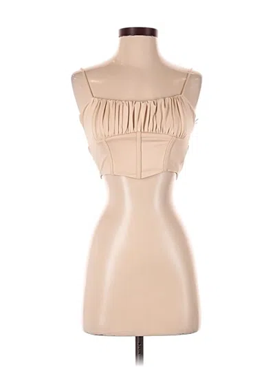 Pre-owned Sky To Moon Sleeveless Top Tan Strapless Neckline Tops