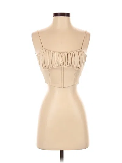 Pre-owned Sky To Moon Sleeveless Top Tan Strapless Neckline Tops