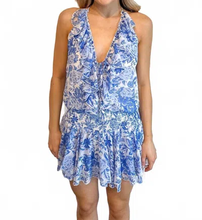 Sky To Moon Spring To Summer Mini Dress In Blue