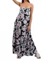Sky To Moon Strapless Floral Maxi Dress In Multi In Multi