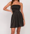 Sky To Moon Strapless Laced Back Mini Bubble Dress In Black