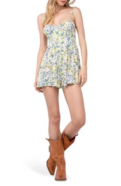 Sky To Moon Sweetheart Neck Mini Romper In Green