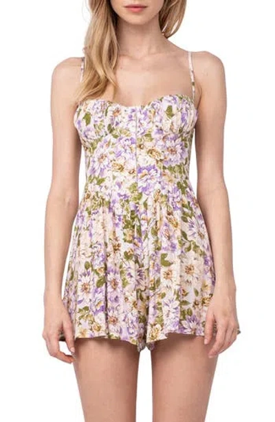 Sky To Moon Sweetheart Neck Mini Romper In Light Purple