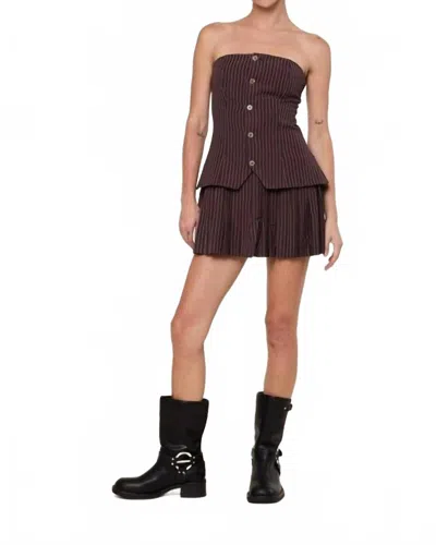 Sky To Moon The Tate Mini Dress In Brown