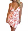Sky To Moon Vibrant Floral Scallop Mini Dress In Orange In Multi