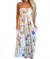 Sky To Moon Vintage Fruit Open Back Maxi Dress In Multi In Multi