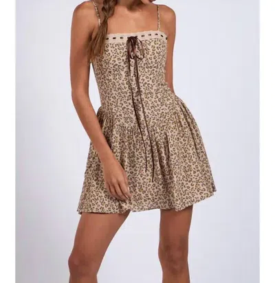 Sky To Moon Wild Ribbon Mini Dress In Leopard In Multi