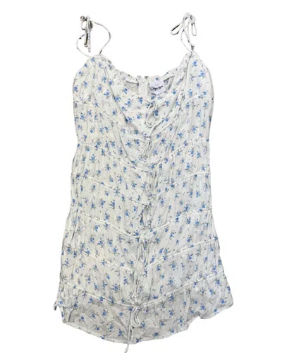 Sky To Moon Women's Floral Tiered Mini Dress In Blue