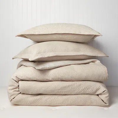 Sky Woven Mums Duvet Cover Set, Twin - Exclusive In Neutral
